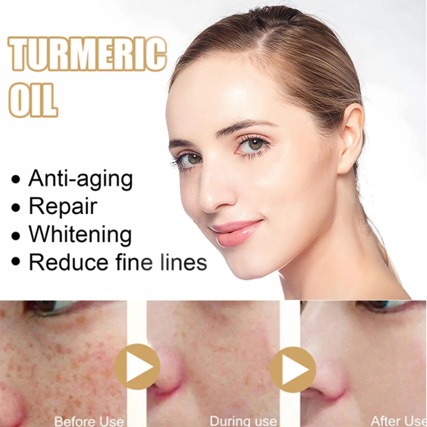 Turmeric Freckle Whitening Oil Serum Curcumin Oil Brighten Faded Dark Spot Removal Pigment Improve Roughness Skin Care