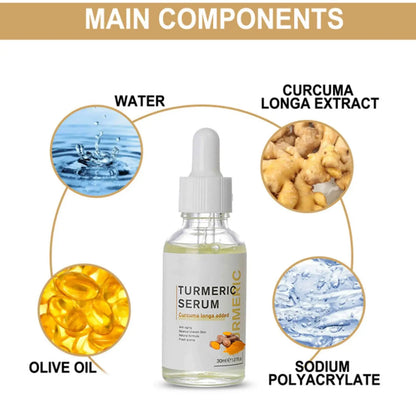 Turmeric Freckle Whitening Oil Serum Curcumin Oil Brighten Faded Dark Spot Removal Pigment Improve Roughness Skin Care