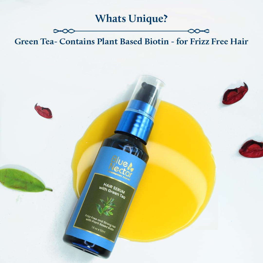 anti Frizz Hair Serum for Frizz Free & Stronger Hair | Plant Based Biotin Serum for Women & Men (12 Herbs, 50Ml)